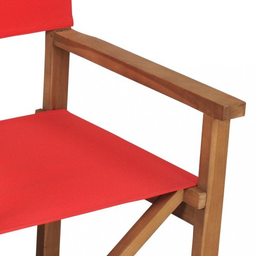 Režisérská židle teakové dřevo Dekorhome - BAREVNÁ VARIANTA: Zelená