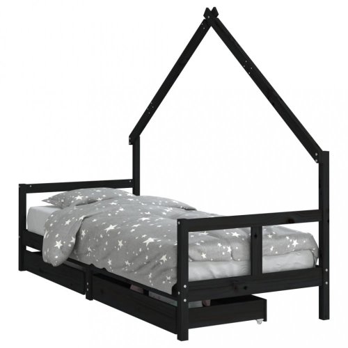 Detská domčeková posteľ so šuplíkmi Dekorhome - ROZMER LÔŽKA: 70 x 140 cm