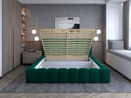 Posteľ Lamica 180x200 + Drevený rám/Štandardný zdvih/kontajner