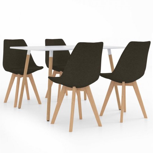 Jídelní set 4+1 buk / látka / plast Dekorhome