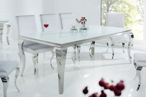 Jedálenský stôl ZETHOS Dekorhome - BAREVNÁ VARIANTA: Bielo-sivý mramor