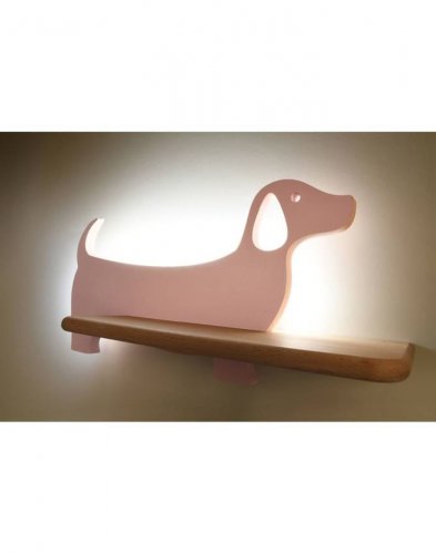 Detská nástenná lampička DOG LED - BAREVNÁ VARIANTA: Ružová