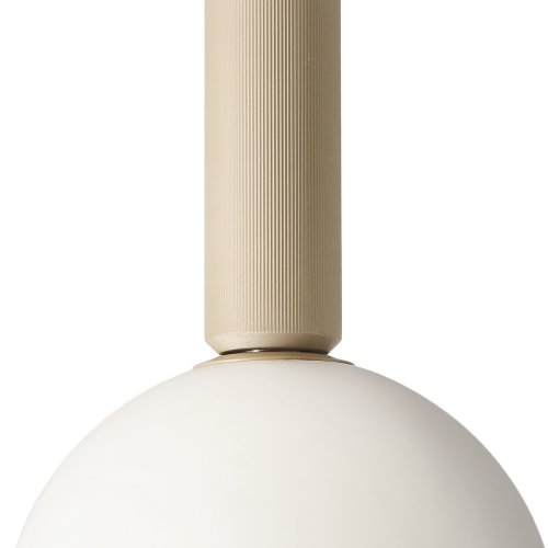 Lampa wisząca Testa kula szklana beżowa z białym kloszem 1x10W G9