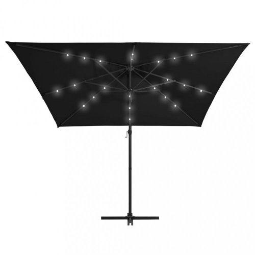 Konzolový slunečník s LED světly 250x250 cm Dekorhome - BAREVNÁ VARIANTA: Antracit