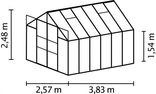 Skleník URANUS 9900 polykarbonát černá Dekorhome - ROZMĚR: Polykarbonát 6 mm