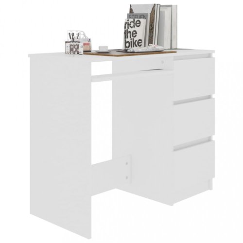 Písací stôl so zásuvkami 90x45 cm Dekorhome - BAREVNÁ VARIANTA: Biela lesk