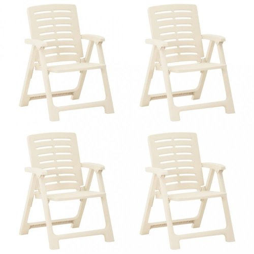 Skladacia záhradná stolička 4 ks plast Dekorhome - BAREVNÁ VARIANTA: Biela