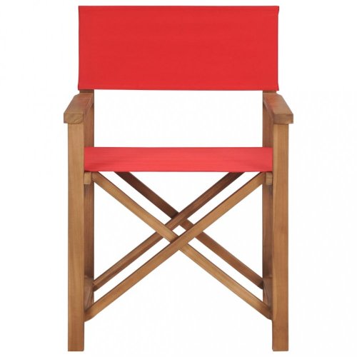 Režisérská židle teakové dřevo Dekorhome - BAREVNÁ VARIANTA: Zelená