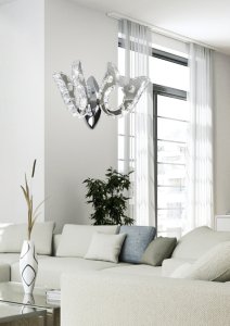 Chromová LED dvojitá nástěnná lampa s krystaly 10W Venezia