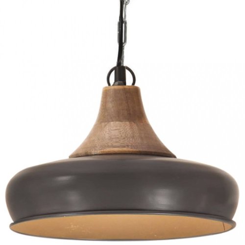 Závěsná lampa šedá / mangovníkové dřevo Dekorhome - ROZMĚR: 26 cm