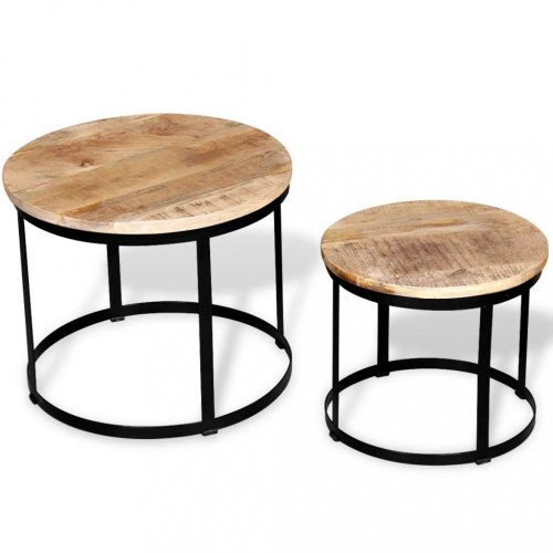 Konferenční stolek 2 ks dřevo / kov Dekorhome