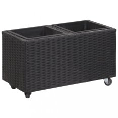 Zahradní truhlík na kolečkách 60x30x36 cm polyratan Dekorhome