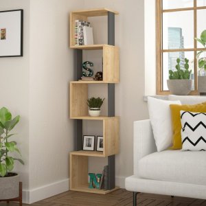 Knihovna Piri - Sonoma Oak, Anthracite