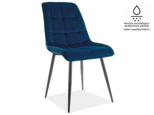 Jedálenská stolička CHIC VELVET MATT černá - BAREVNÁ VARIANTA: Modrá
