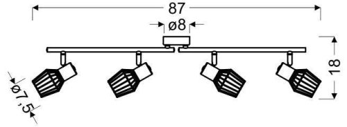 Nástenná stropná svietiaca páska 4X40W E14 sivá VIKING