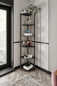 Knižnica Bookcase 6 Corner - Black