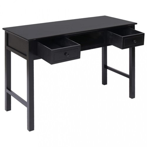 Písací stôl s 2 zásuvkami masívne drevo Dekorhome - BAREVNÁ VARIANTA: Čierna