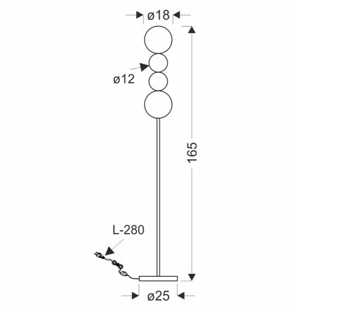 PLAYA lampa podłogowa czarny 15W LED 3000K klosz kula bezbarwny