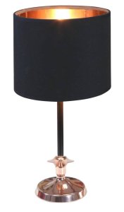 Čierna/medená kancelárska stolová lampa Violino 60W E14