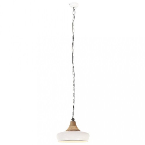 Závesná lampa biela / mangovníkové drevo Dekorhome - ROZMER: 35 cm