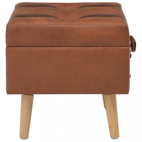 Stolička s úložným prostorem umělá kůže / dřevo Dekorhome