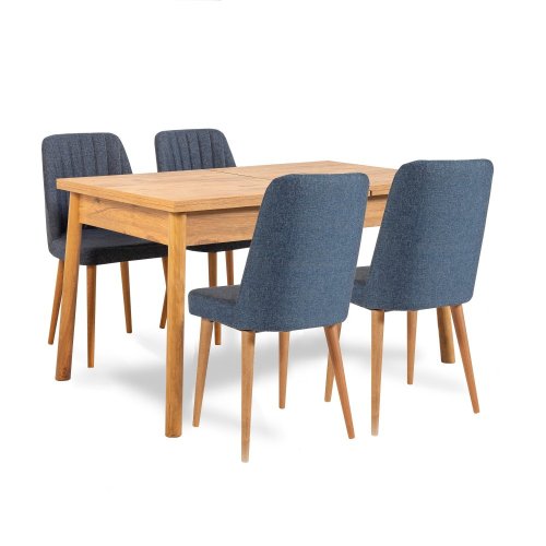 Jídelní set s rozkládacím stolem a židlemi (6 kusů) Santiago Atlantic Dark Blue
