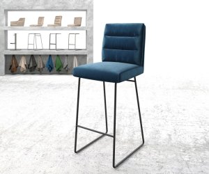 Barová židle Pela-Flex Velvet Blue Skid Frame Metal