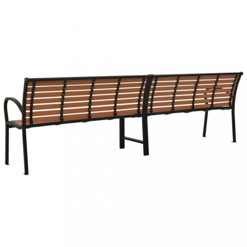 Dvojitá záhradná lavička WPC / kov Dekorhome - BAREVNÁ VARIANTA: Hnedá