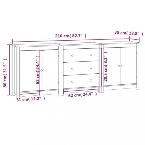 Komoda 210 cm Dekorhome