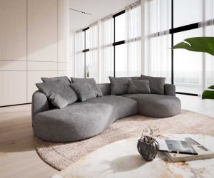 Pohovka Edina 330x170 cm z mikrovlákna šedá