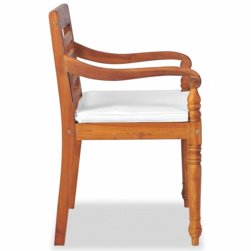 Teaková zahradní židle 2 ks hnědá / bílá