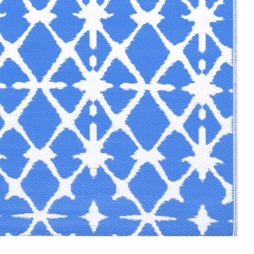 Vonkajší koberec PP modrá / biela Dekorhome - ROZMER: 190x290 cm
