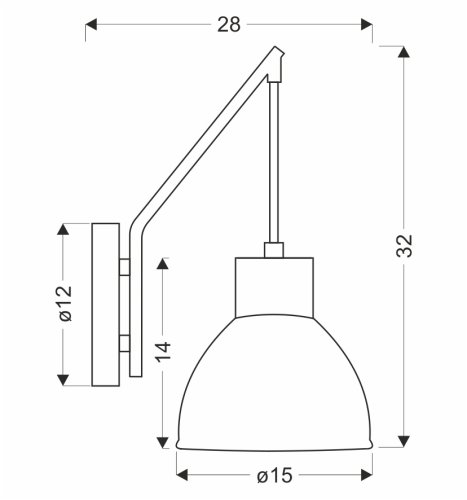 INEZZ 1x60W E27 čierna nástenná lampa, moderná nástenná lampa do obývačky, spálne alebo chodby, elegantný industriálny dizajn