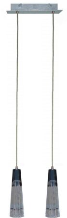 Závesná lampa s chrómovým nastaviteľným skleneným tienidlom 2xG4 20W Erica