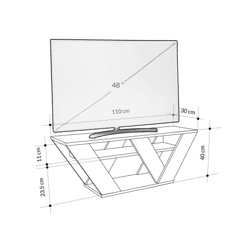 TV stolek Pipralla - Carrara Marble