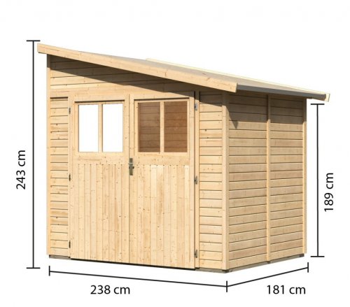Dřevěný zahradní domek BOMLITZ 238x181 cm Dekorhome
