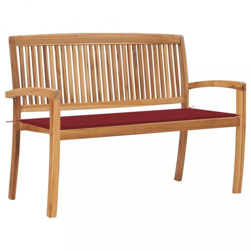 Zahradní lavice teak / látka Dekorhome