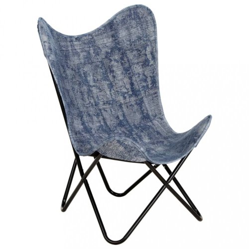 Relaxační křeslo BUTTERFLY textil / ocel  Dekorhome
