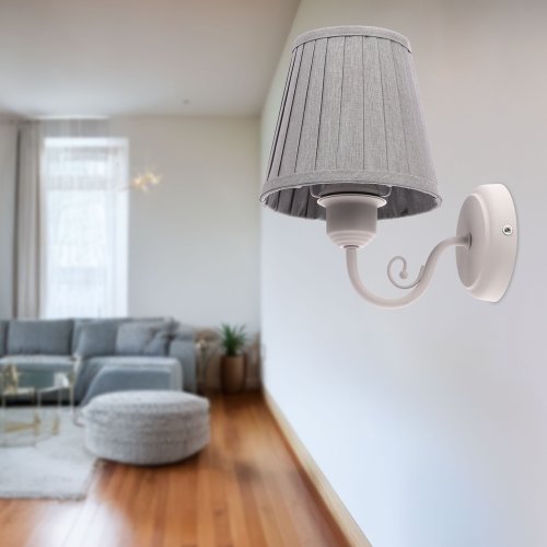 Nástenná lampa FIREZ biela 1x40W E27 sivé tienidlo
