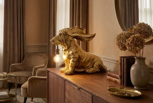 Stolová lampa GOLDEN DACHSHUND Dekorhome