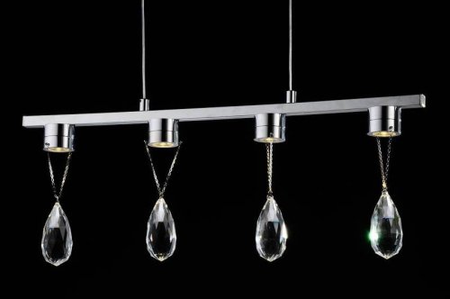 LED chromová závěsná lampa s krystaly 4x3W Prisma