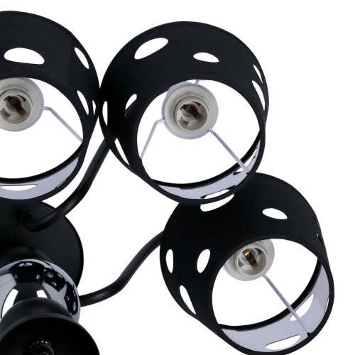 Čierna závesná lampa s lustrom 3xE14 Batley Ledea