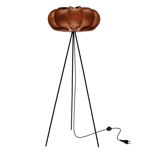 Stojacia lampa CAFEE’ s hnedým tienidlom v moka 52 cm – škandinávsky štýl, stojaca lampa E27