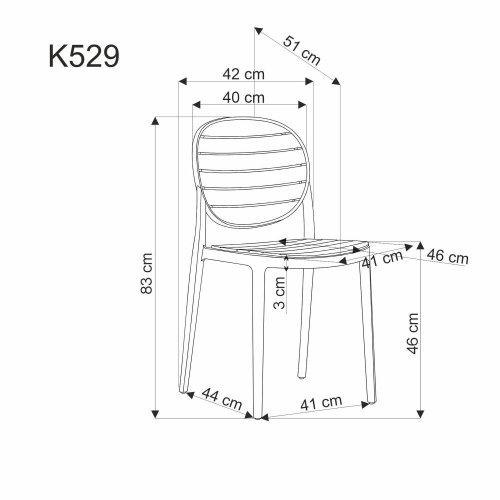 Stohovateľná stolička K529 - BAREVNÁ VARIANTA: Čierna