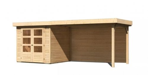 Dřevěný zahradní domek ASKOLA 2 s přístavkem 280 Dekorhome - BAREVNÁ VARIANTA: Smrk