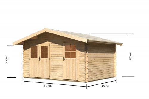 Dřevěný zahradní domek 417 x 327 cm Dekorhome