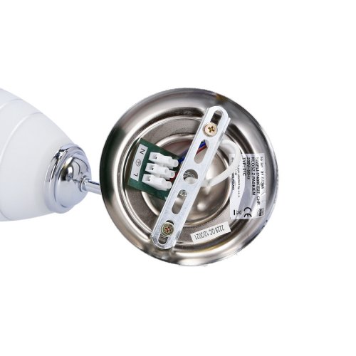 Chrómová nástenná lampa s krištáľovo bielym tienidlom Simpli