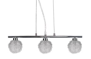 Závesná lampa chrómová sklenená guľa v opletení 3x40W Wind