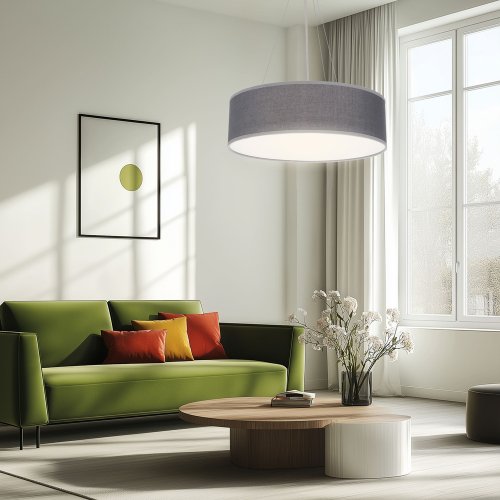 Okrúhla závesná lampa sivá 40cm nastaviteľná 3x40W Kyoto