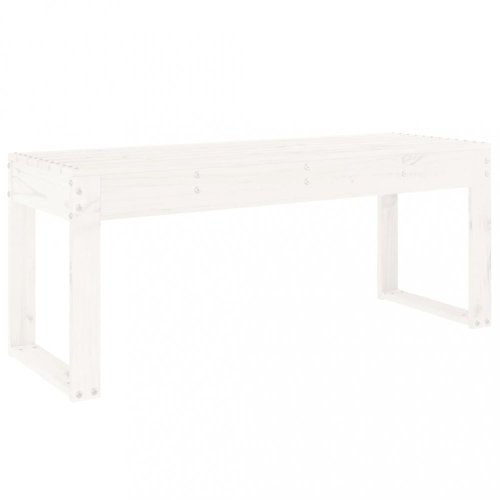 Zahradní lavice bílá 110 x 38 x 45 cm masivní borové dřevo